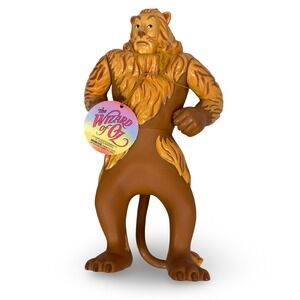 Vintage 1995 Wizard of Oz Cowardly Lion Vinyl Action Figure Turner Ent 8" NWT